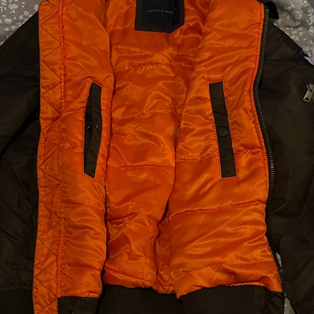 Tommy Hilfiger Black Jacket with Orange Lining